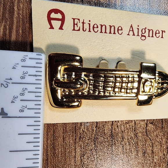 ETIENNE AIGNER GOLDTONE CHUNKY PIN NWT - Picture 7 of 7